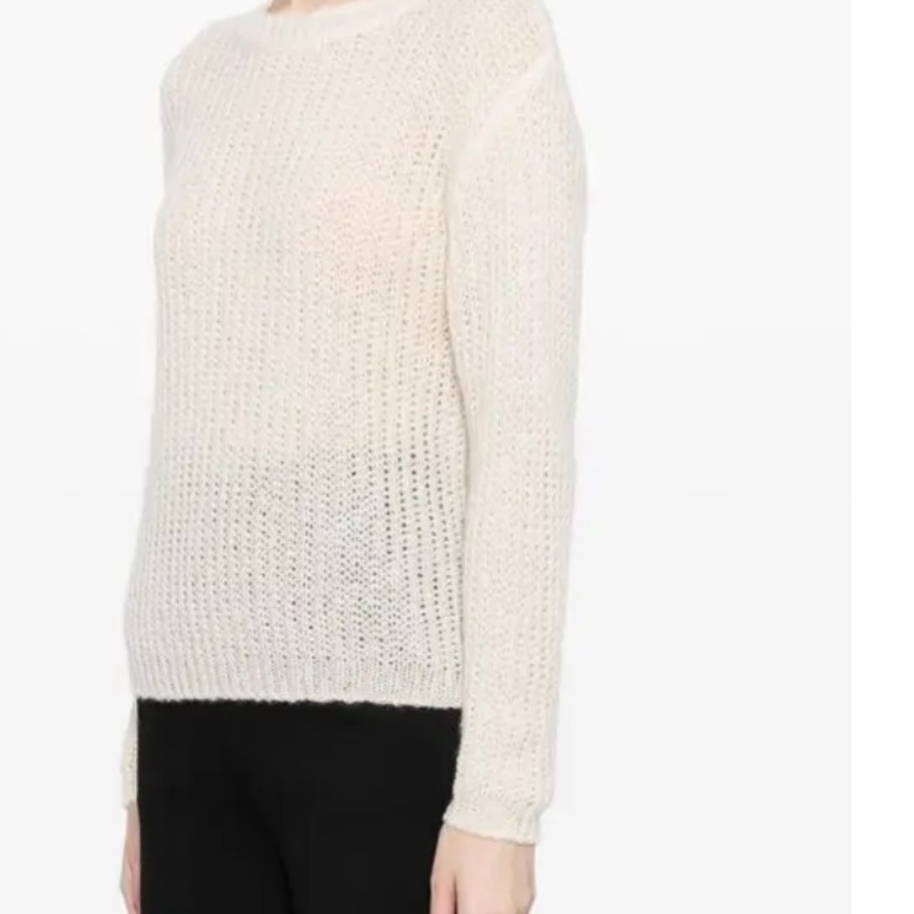 James Perse open knit Crew Neck Sweater 82% wool and 18% cashmere size 1 (small)